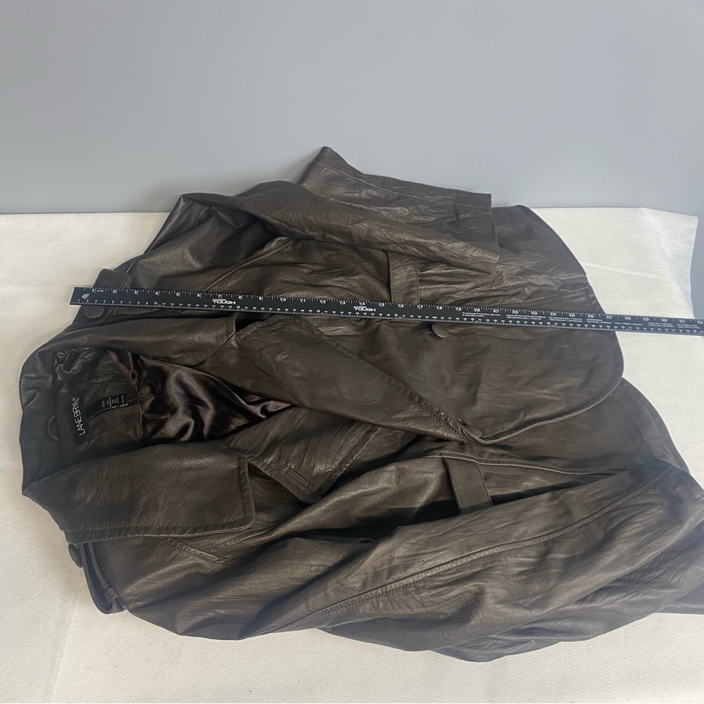 Lane Bryant Genuine Leather Jacket Women's Size 18/20 Brown Button Closure - Picture 8 of 16